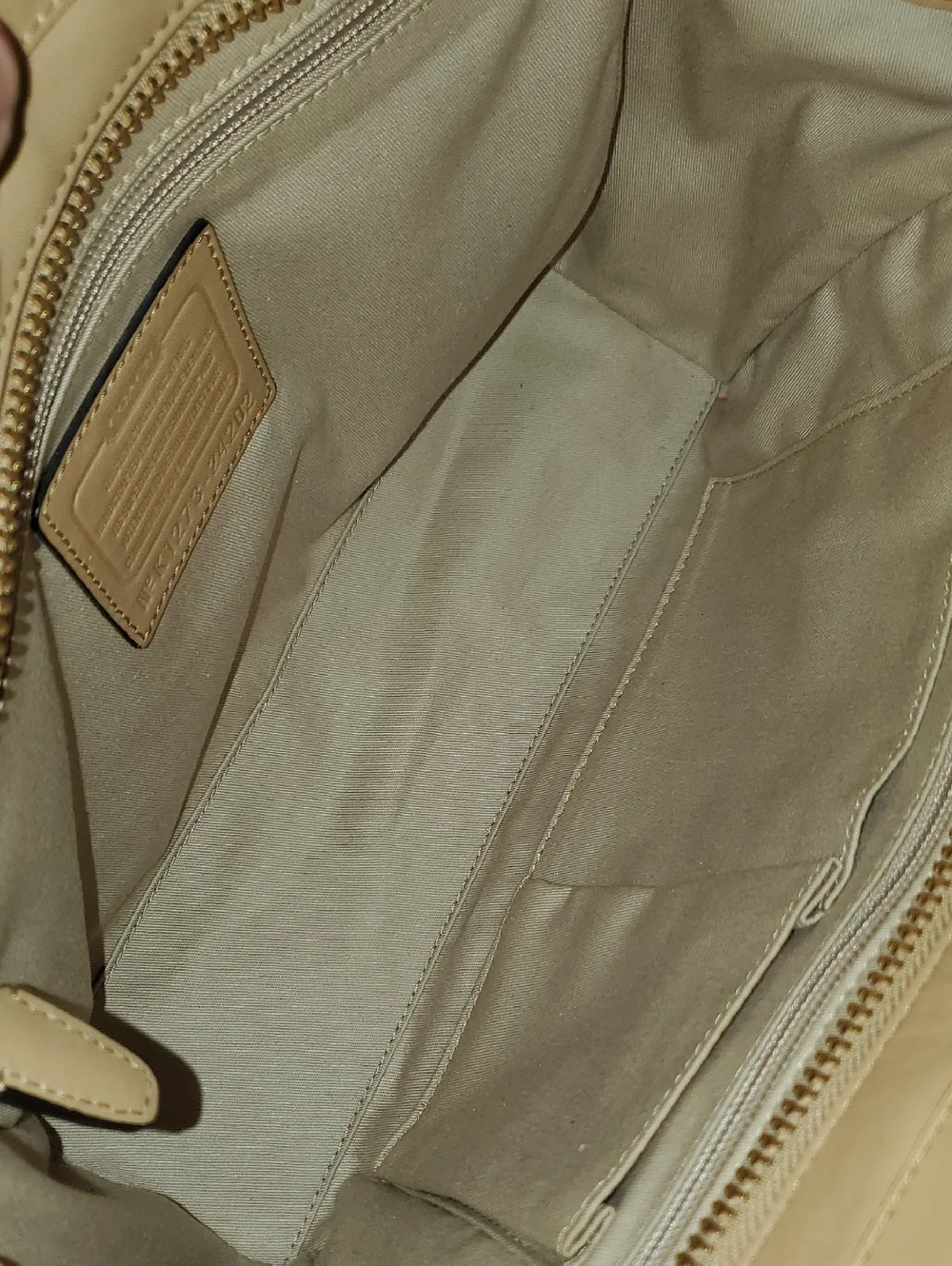 Coach Tan Leather Tote with Tassel Charm